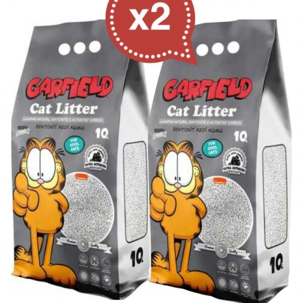 Garfield Activated Carbon Bentonite Cat Litter 2 X 10 L